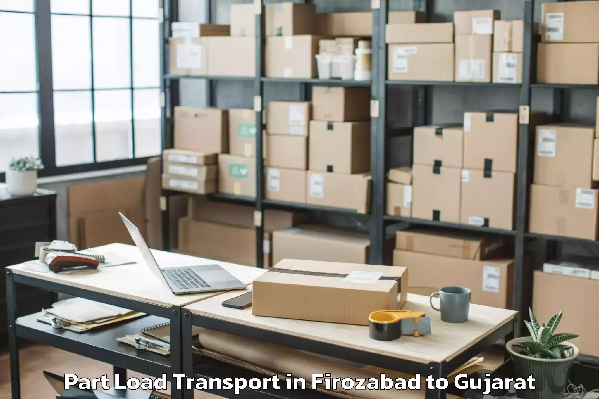 Reliable Firozabad to Lavad Part Load Transport